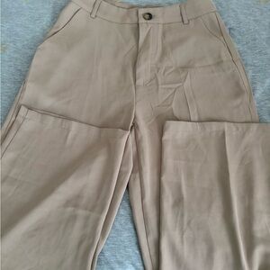 SHEIN Tan Chinos Classic Cotton Slacks